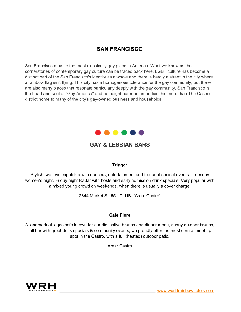 San Francisco Gay & Lesbian Bars