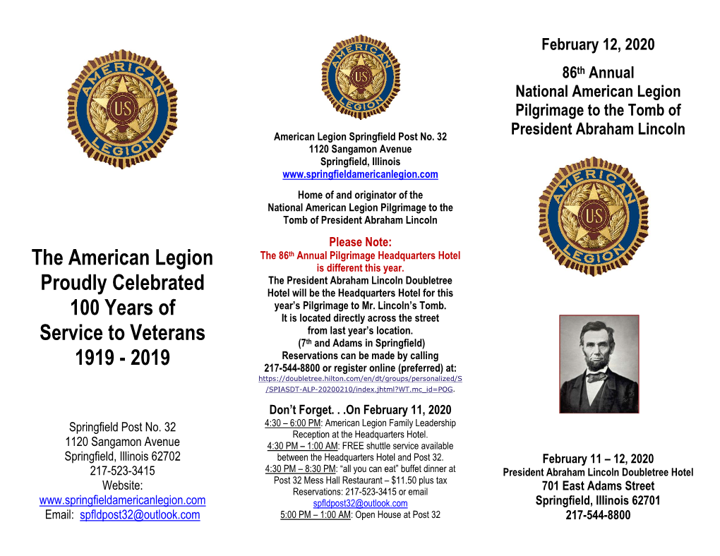The American Legion Proudly Celebrated 100 Years of Service To