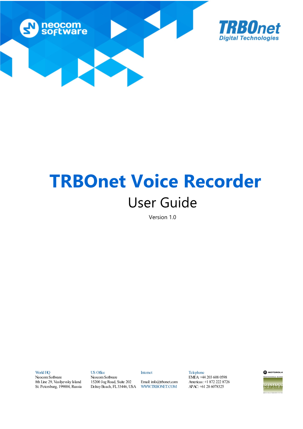 Trbonet Voice Recorder 1.0 – User Guide