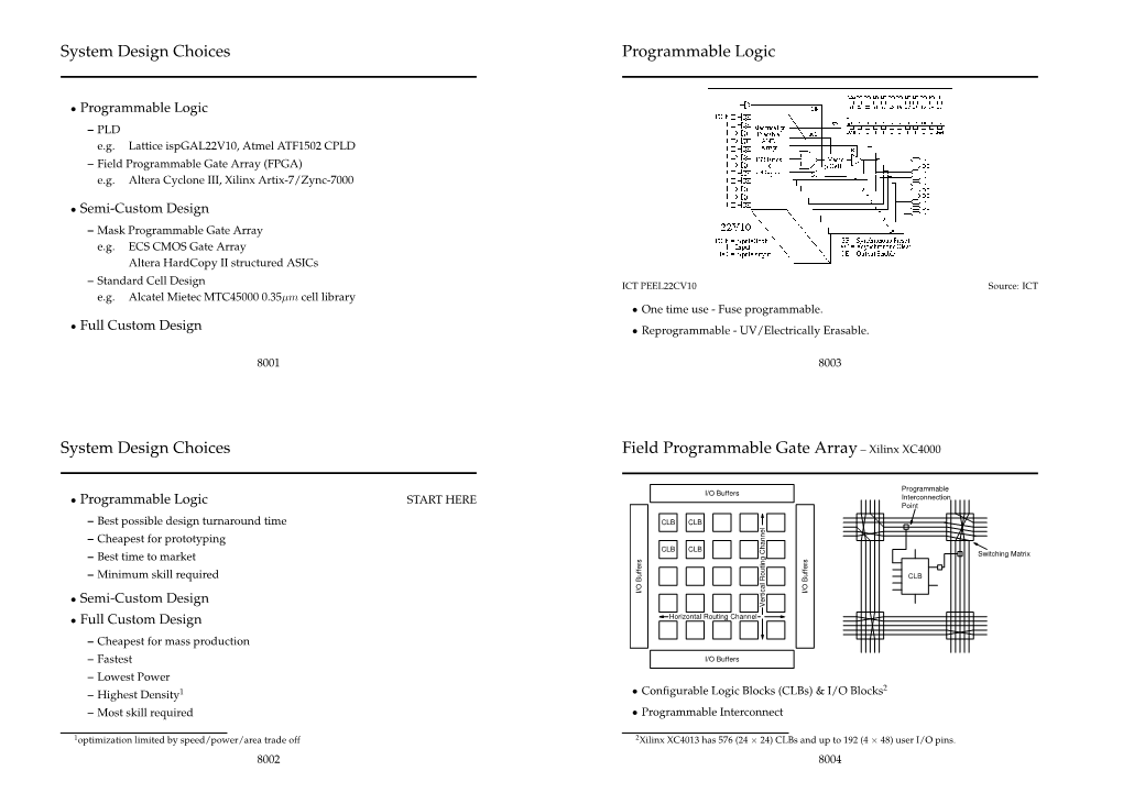 System Design Choices System Design Choices Programmable