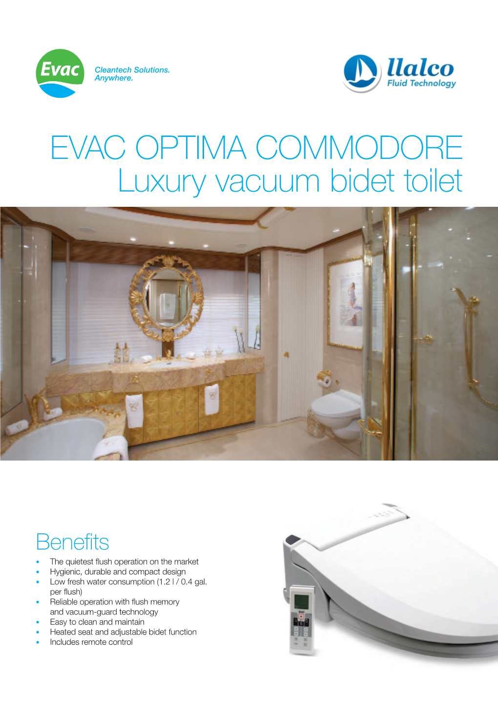 EVAC OPTIMA COMMODORE Luxury Vacuum Bidet Toilet