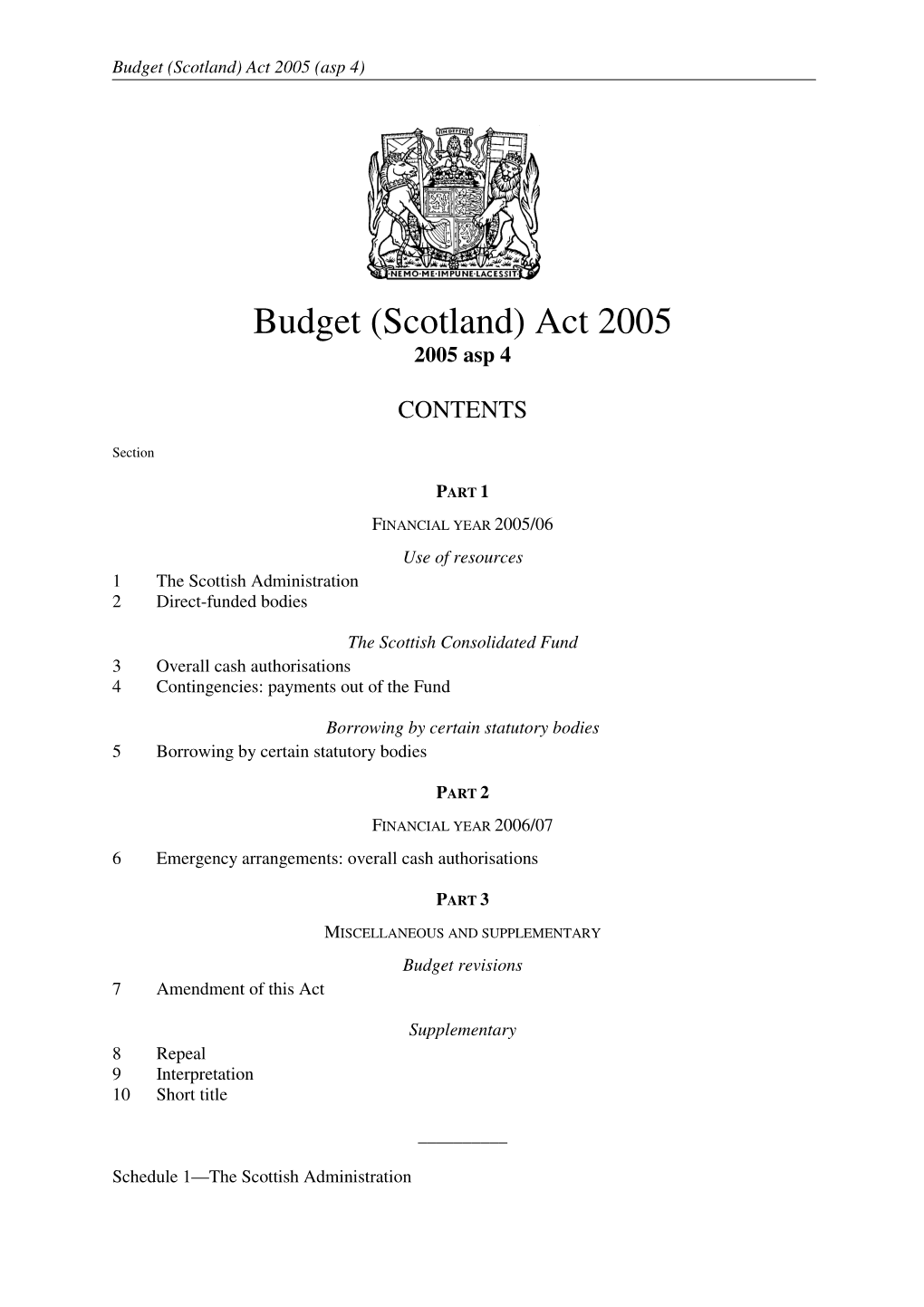 Budget (Scotland) Act 2005 (Asp 4)