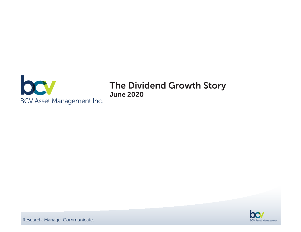 The Dividend Growth Story June 2020