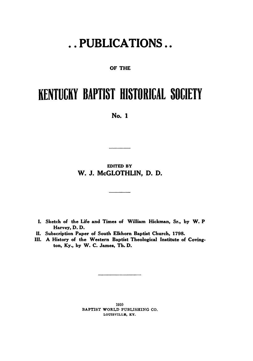 Kentugky Baptist Historigal Sogiety