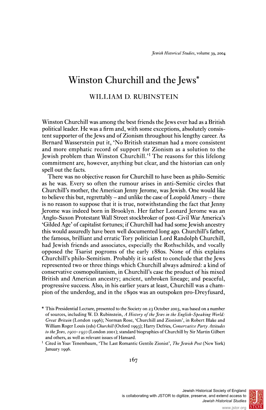 Winston Churchill and the Jews