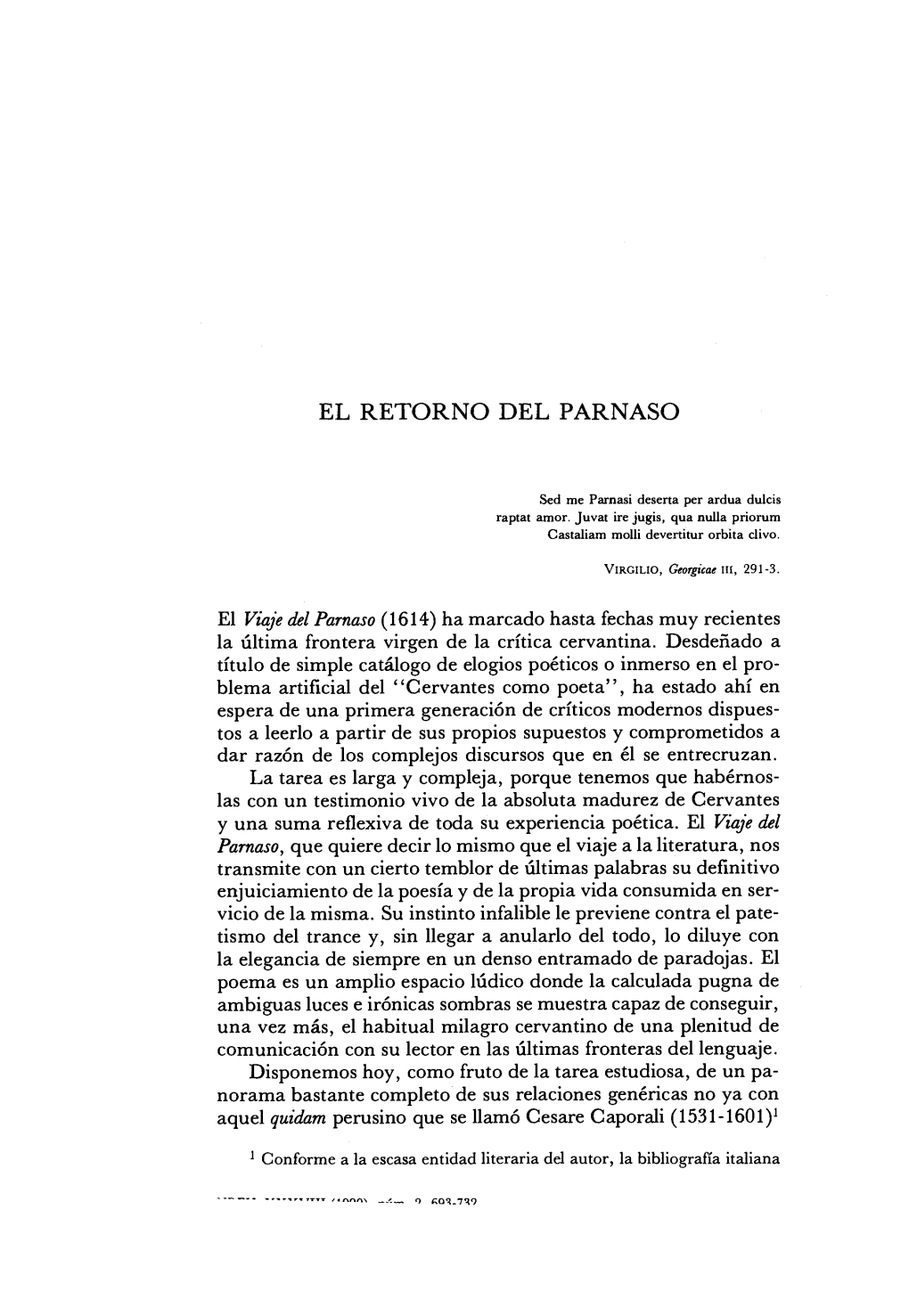 El Retorno Del Parnaso