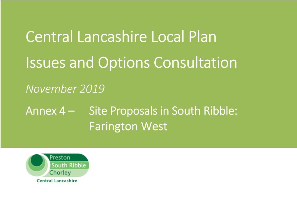 Site Proposals in South Ribble: Farington West