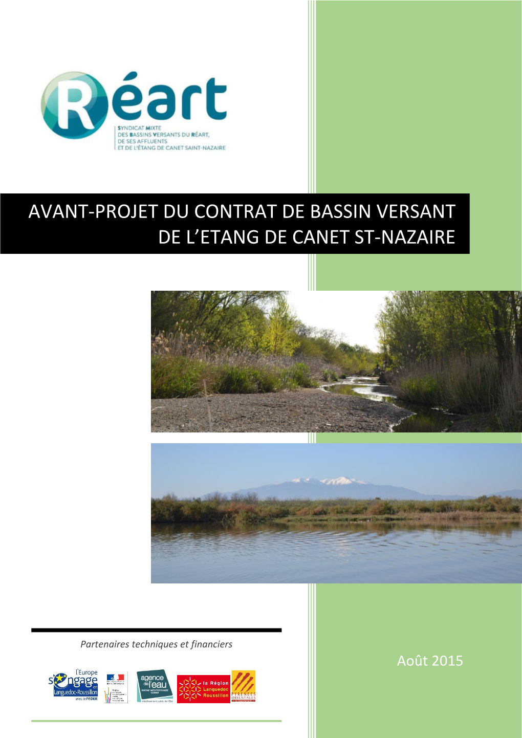 Avant-Projet Du Contrat De Bassin Versant De L'etang De Canet St-Nazaire