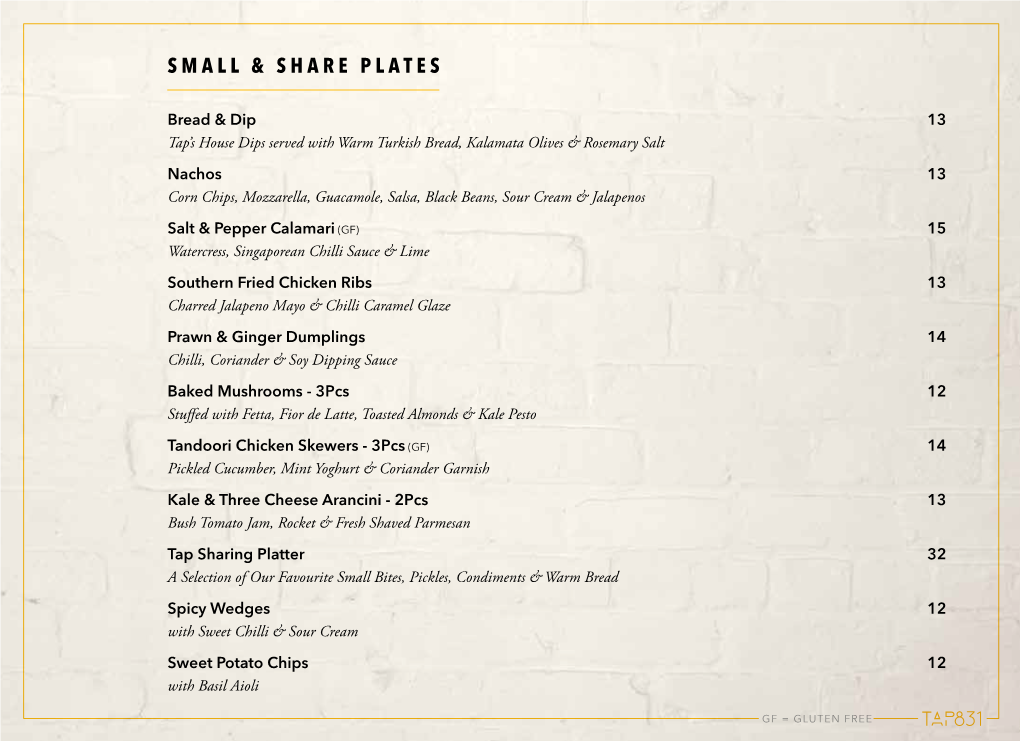 Small & Share Plates