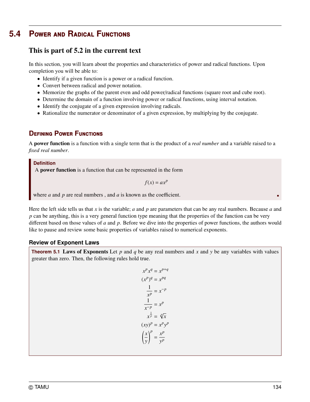 5.4 Power and Radical Functions