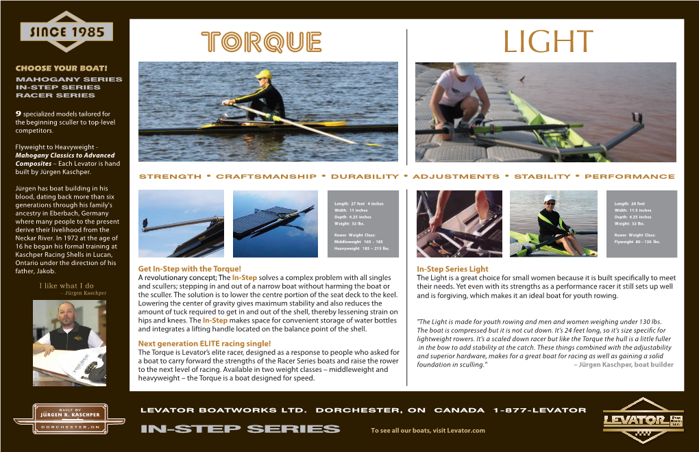 Torque Light Choose Your Boat! Mahogany Series In-Step Series Racer Series