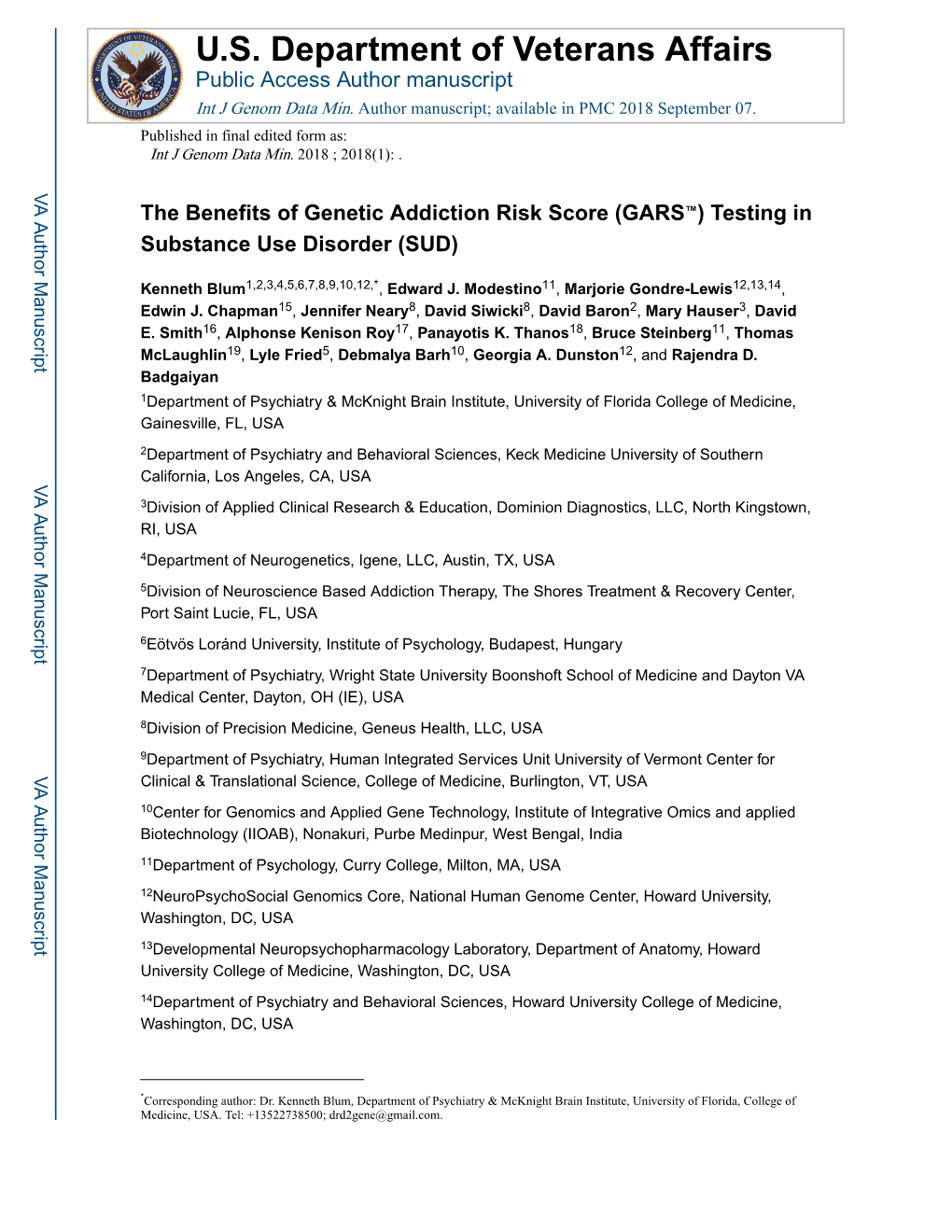 The Benefits of Genetic Addiction Risk Score (GARS™) Testing in Substance Use Disorder (SUD)