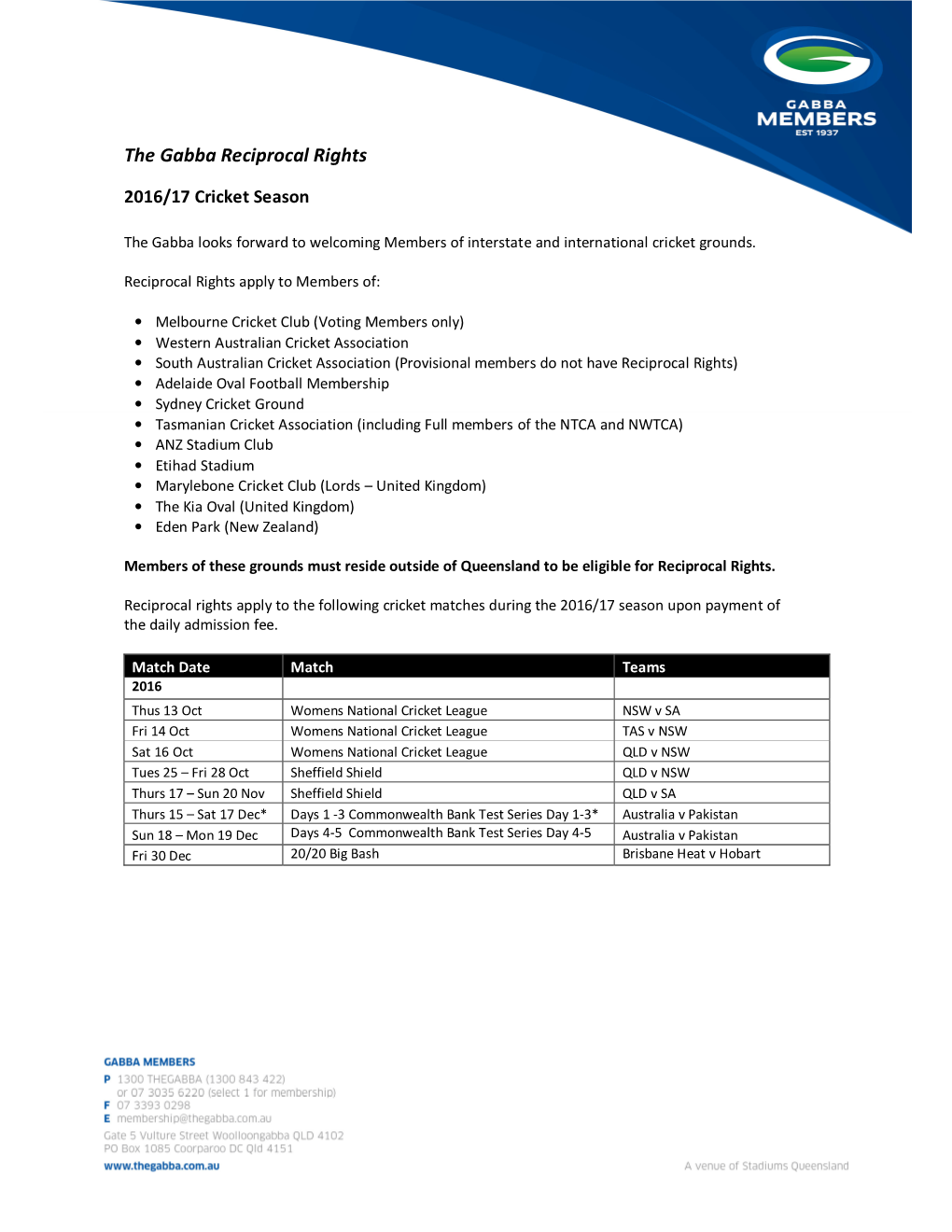 The Gabba Reciprocal Rights