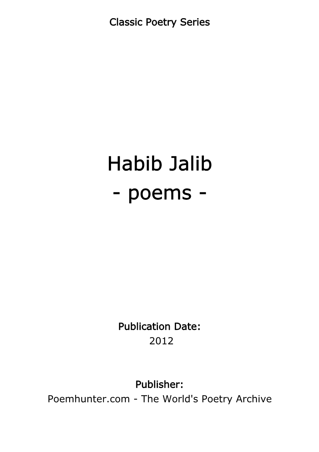 Habib Jalib - Poems