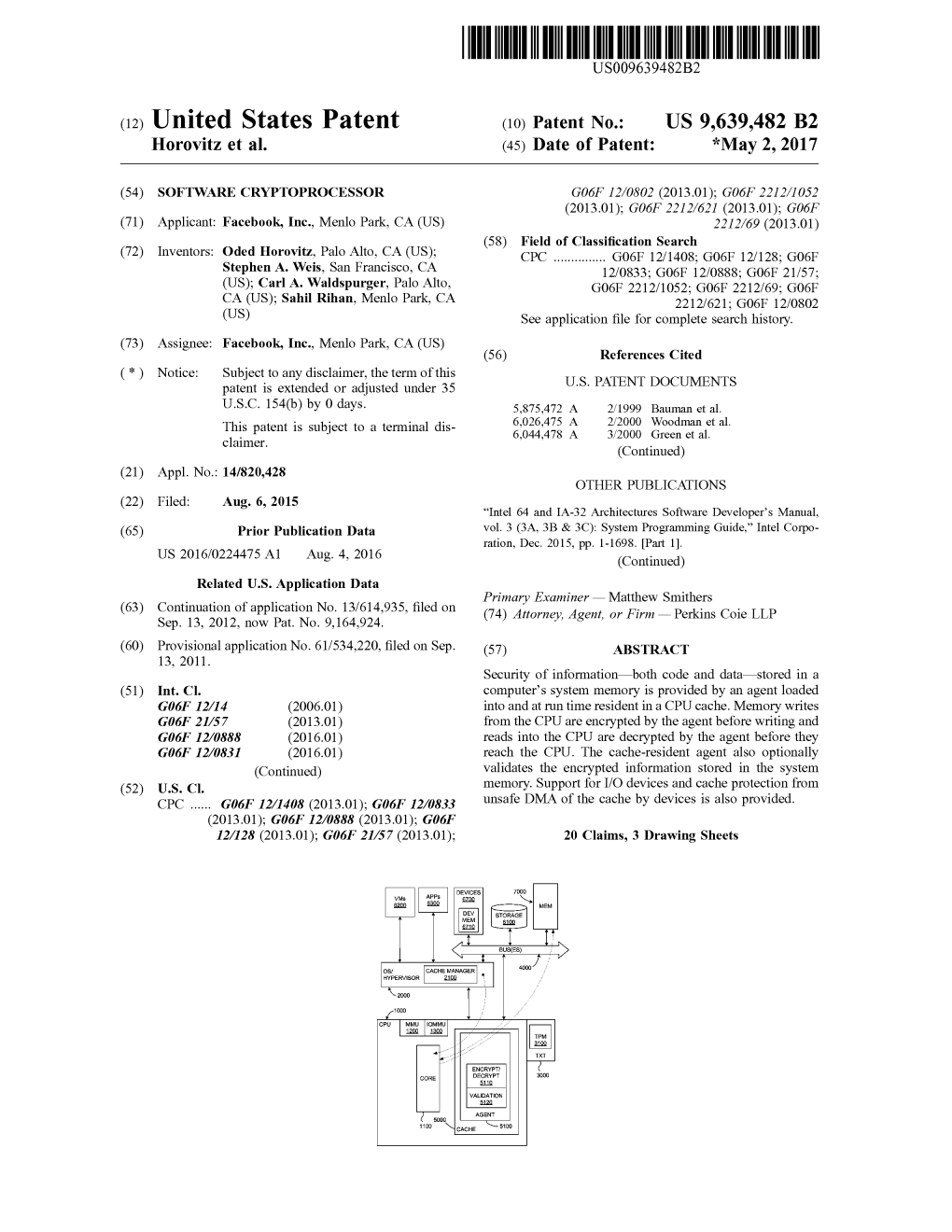 (12) United States Patent (10) Patent No.: US 9,639,482 B2 Horovitz Et Al