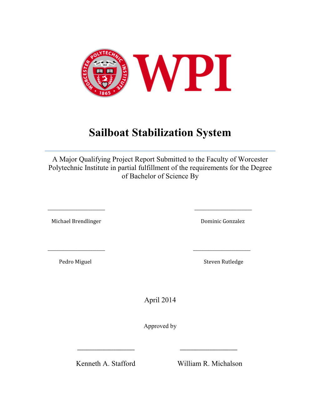 Sailboat Stabilization System