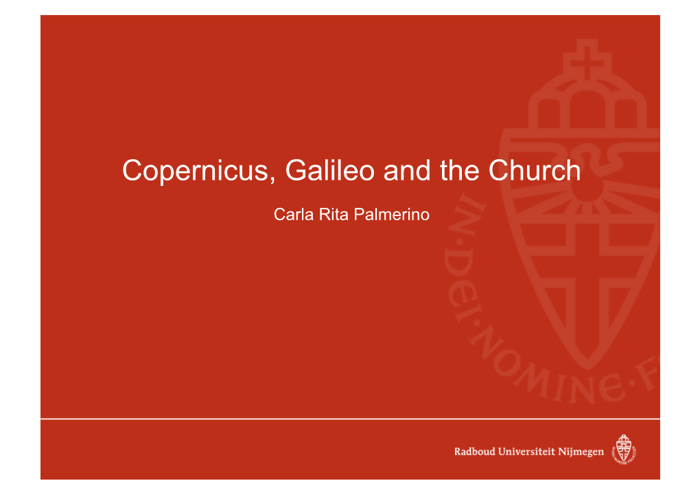 Copernicus, Galileo and the Church