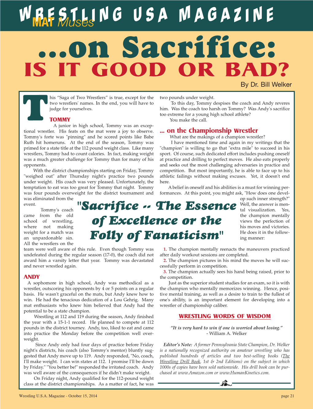 On Sacrifice: IS IT GOOD OR BAD? by Dr