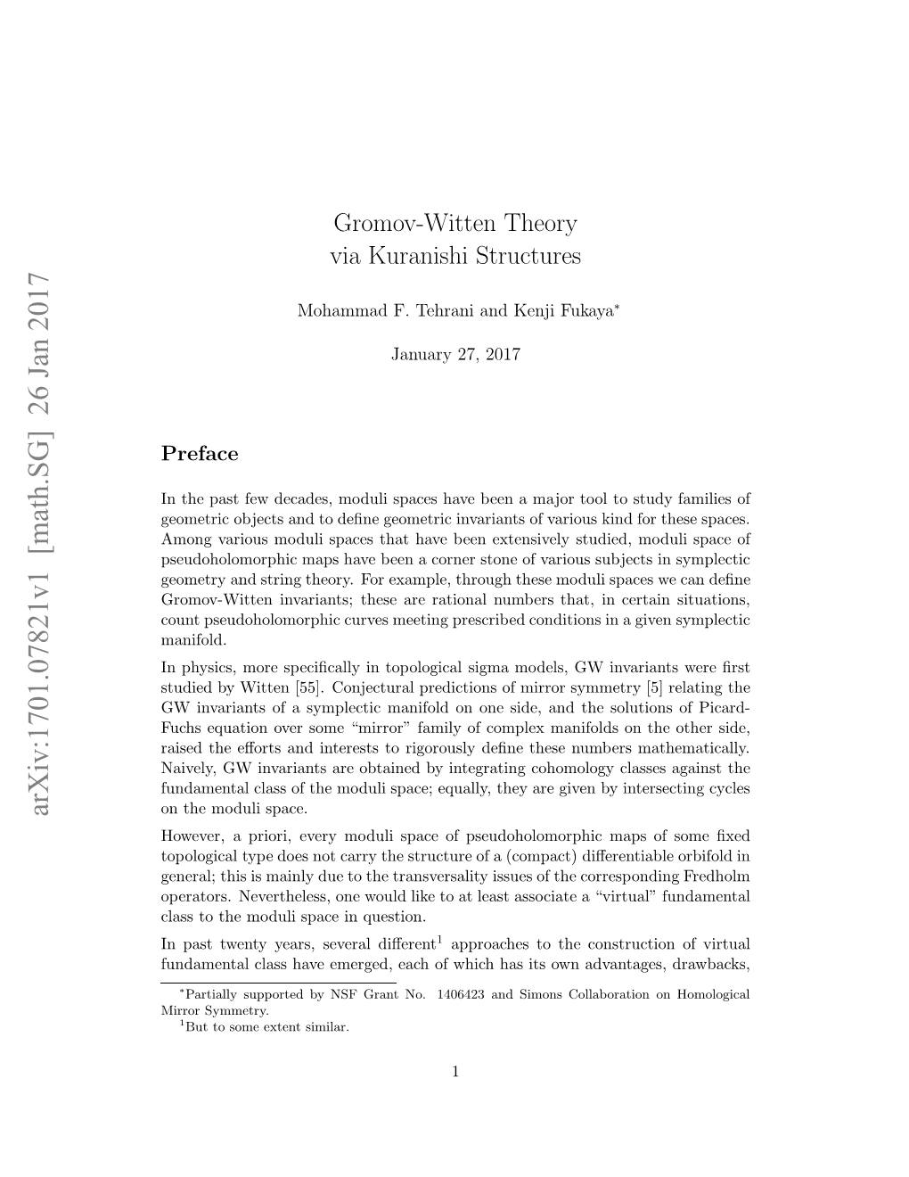 Gromov-Witten Theory Via Kuranishi Structures