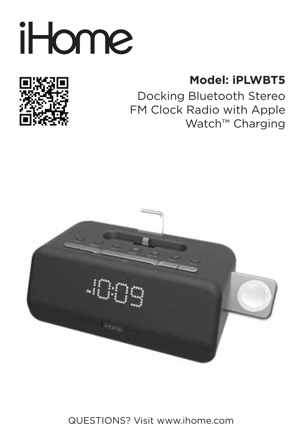 Iplwbt5 Docking Bluetooth Stereo FM Clock Radio with Apple Watch™ Charging