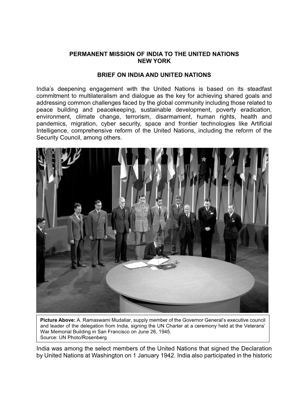 Permanent Mission of India to the United Nations New York