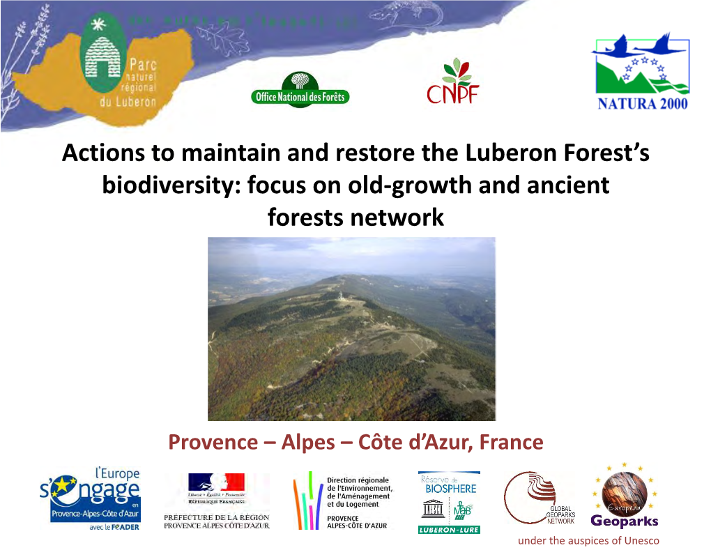 Actions to Maintain and Restore the Luberon Forest's Biodiversity