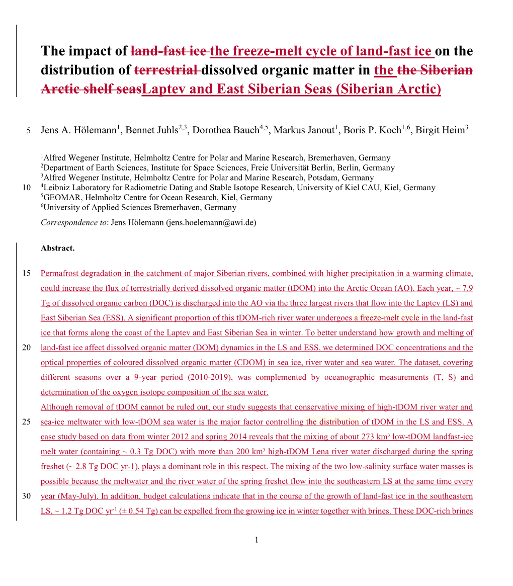 The Impact of Land-Fast Ice the Freeze-Melt Cycle