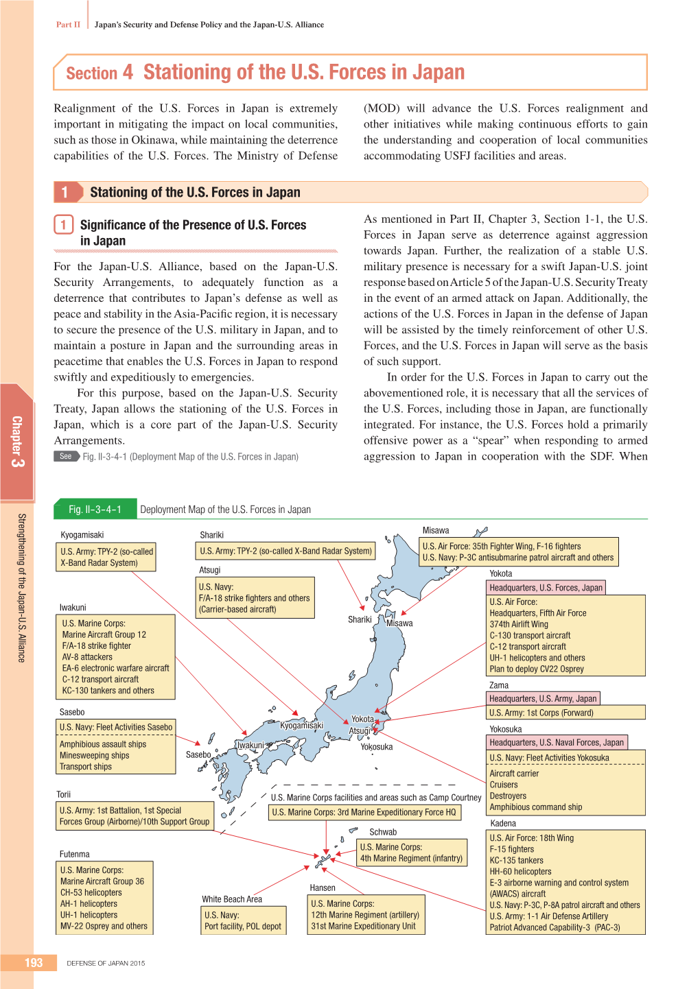 Stationing of the U.S. Forces in Japan