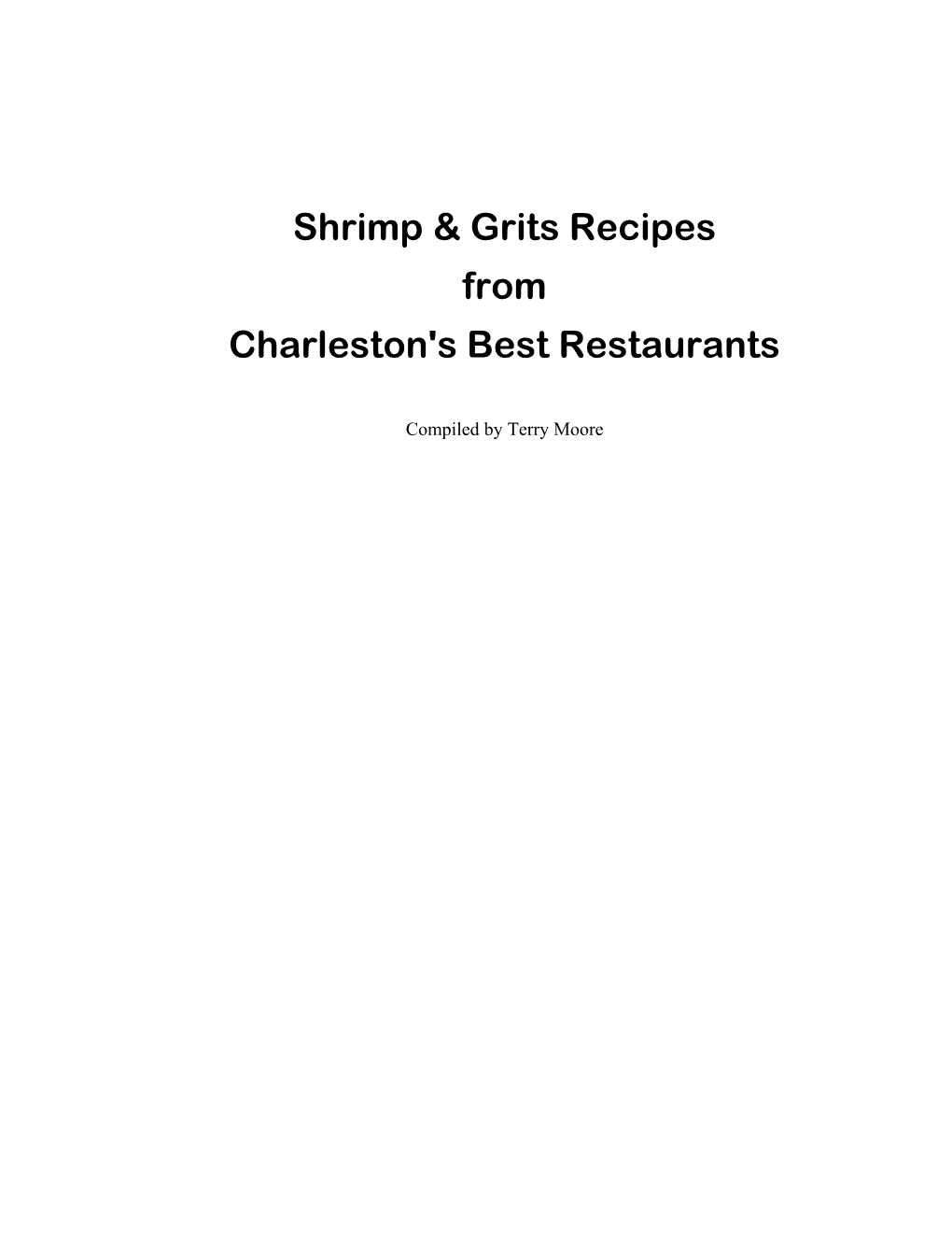 Shrimp & Grits Recipes from Charleston's Best Restaurants