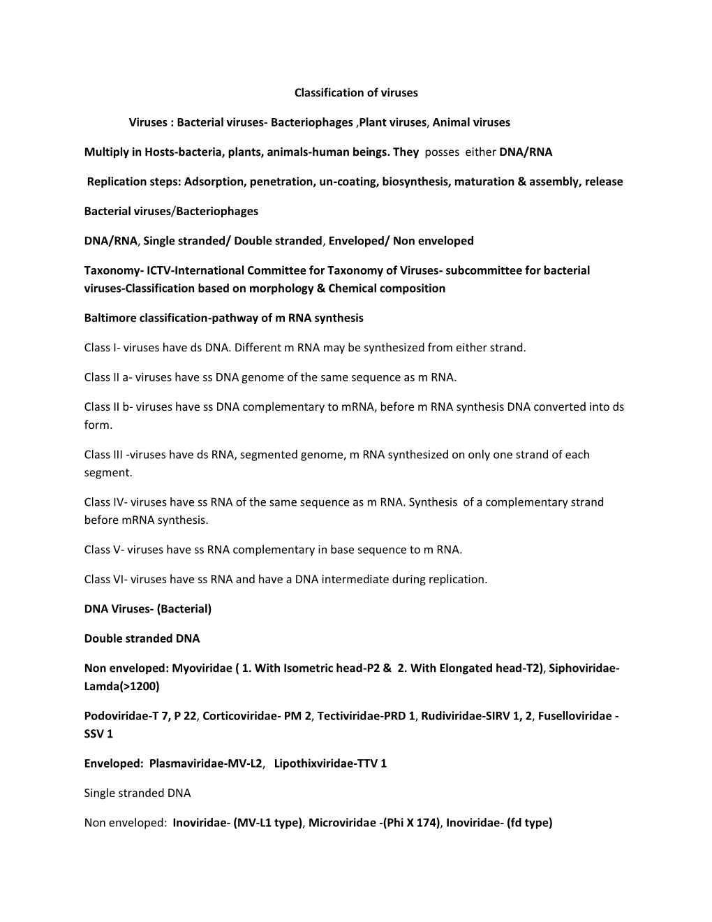 Classification of Viruses Viruses