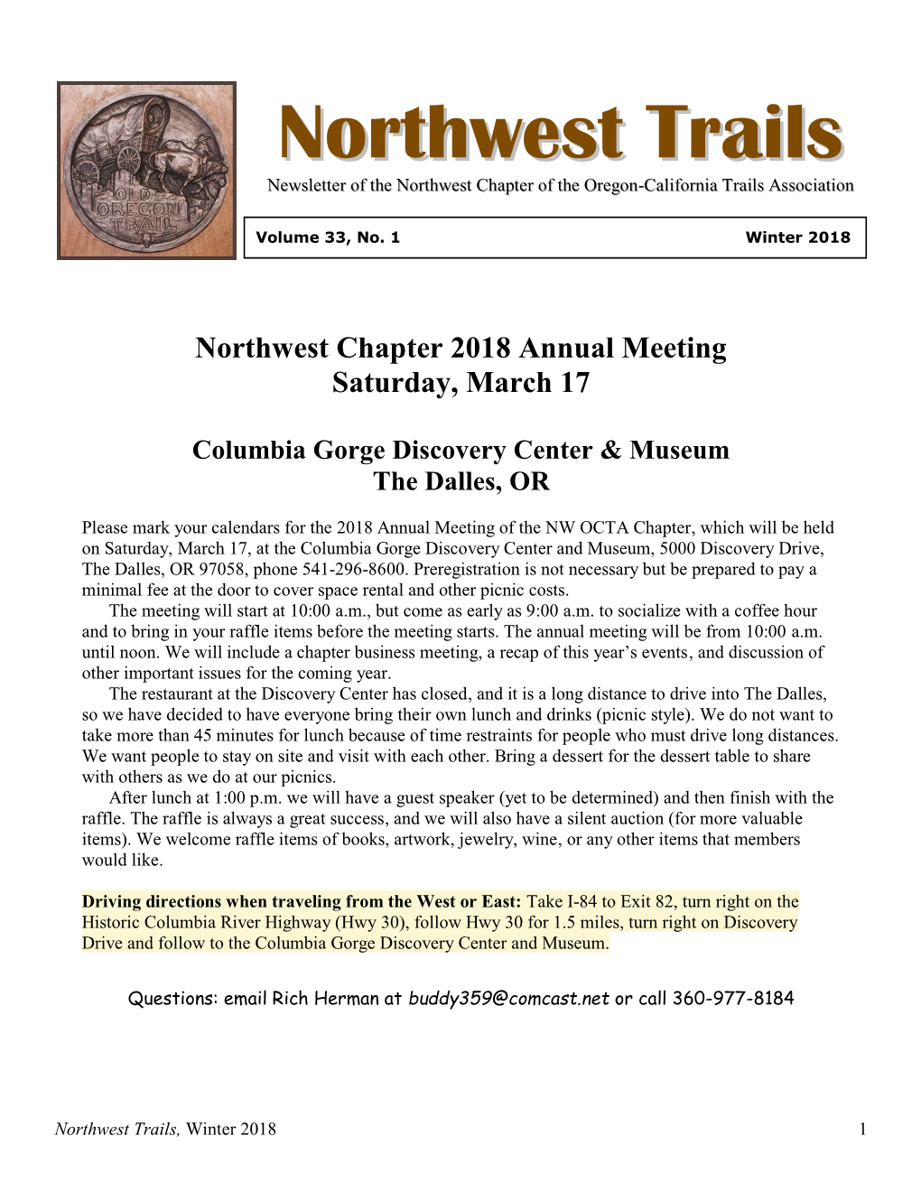 Northwest Trails, Winter 2018 1