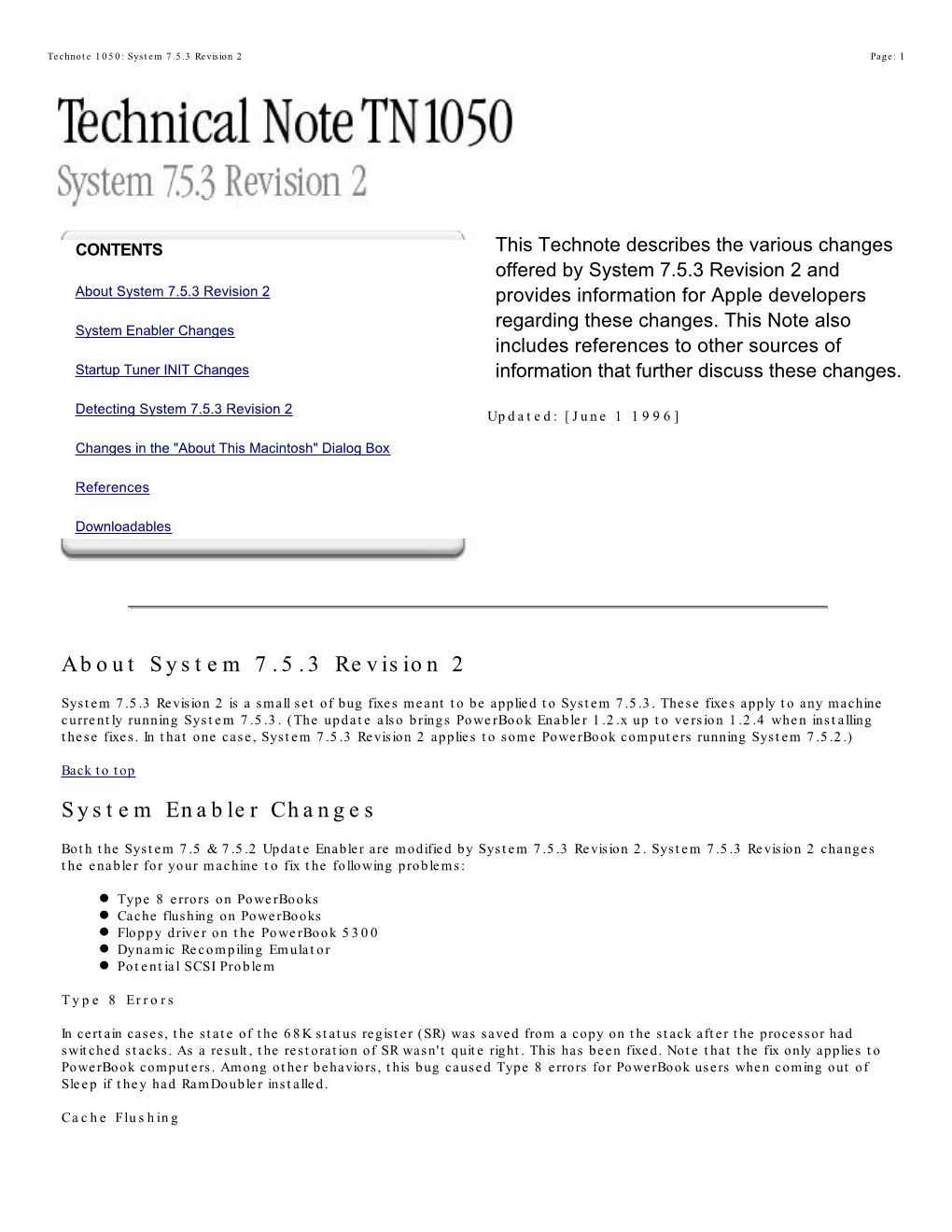 About System 7.5.3 Revision 2 System Enabler Changes