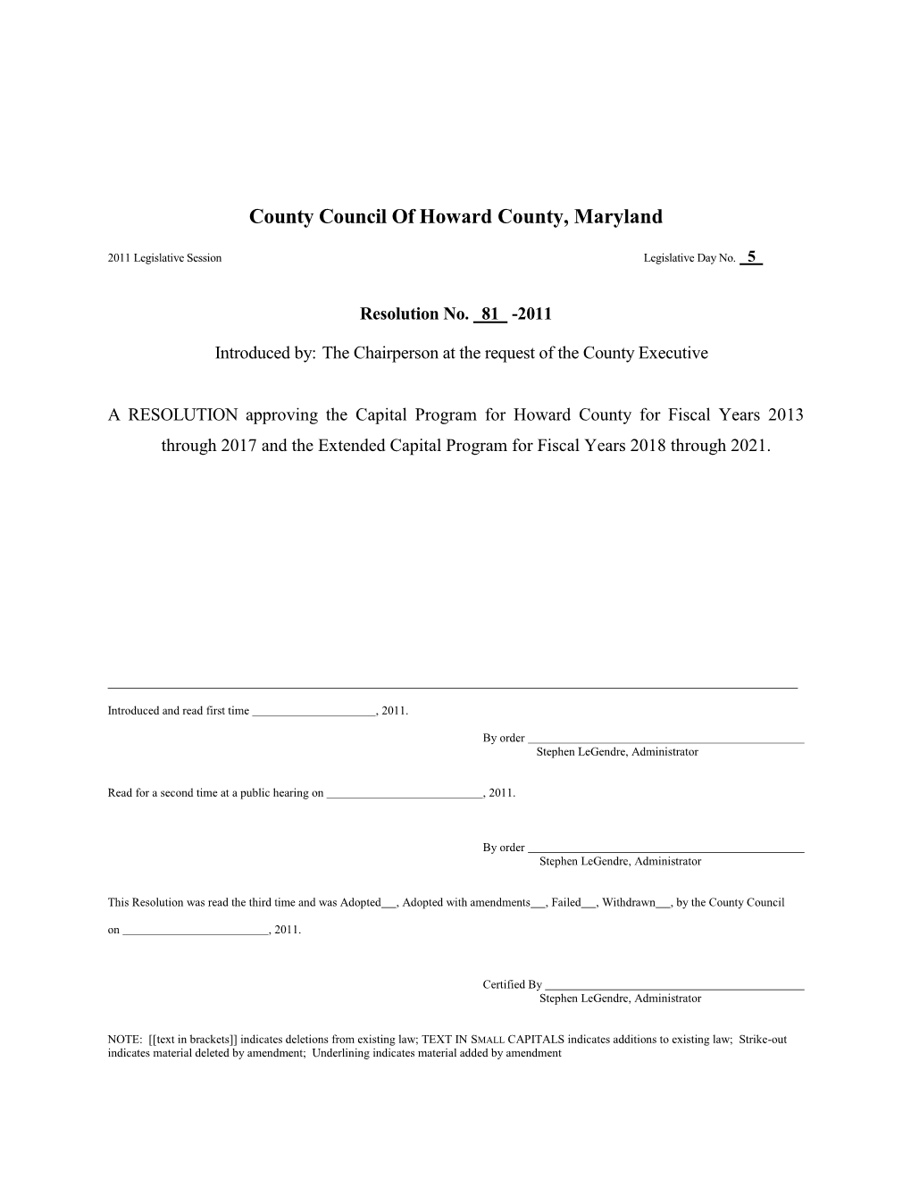 County Council of Howard County, Maryland