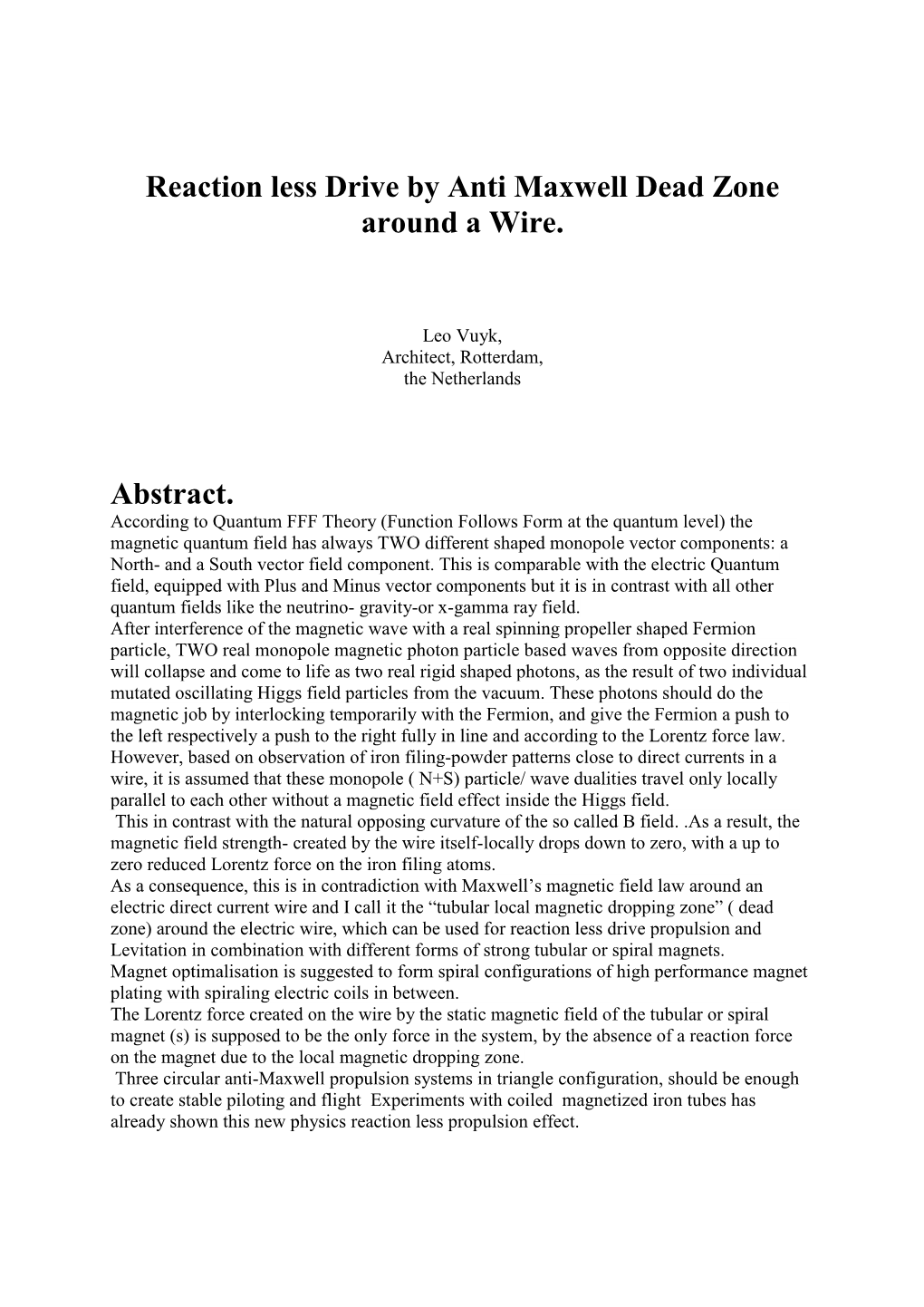 Reactionless Levitation by Magnetic Monopole Quantum Field Creation