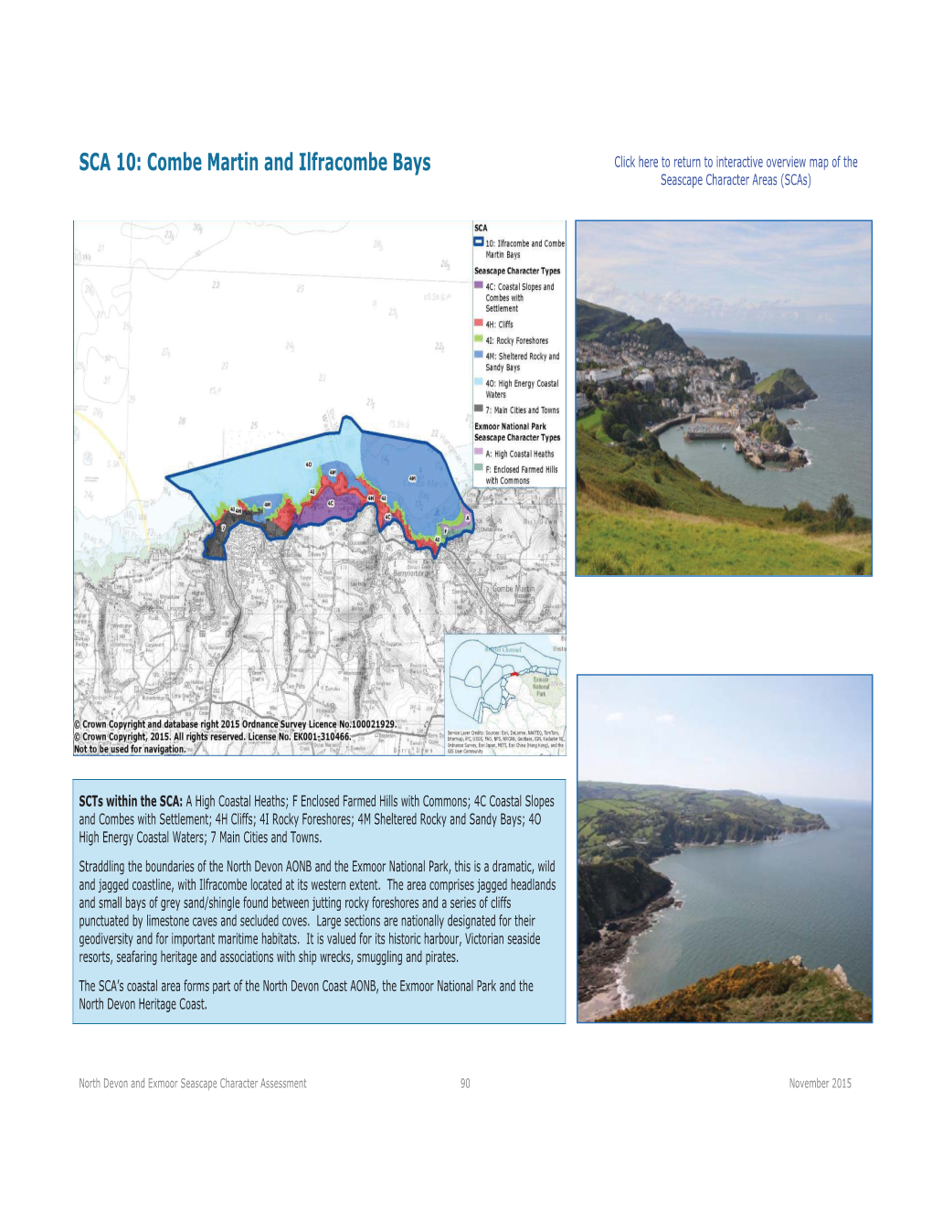 North Devon AONB and the Exmoor National Park, This Is a Dramatic, Wild and Jagged Coastline, with Ilfracombe Located at Its Western Extent