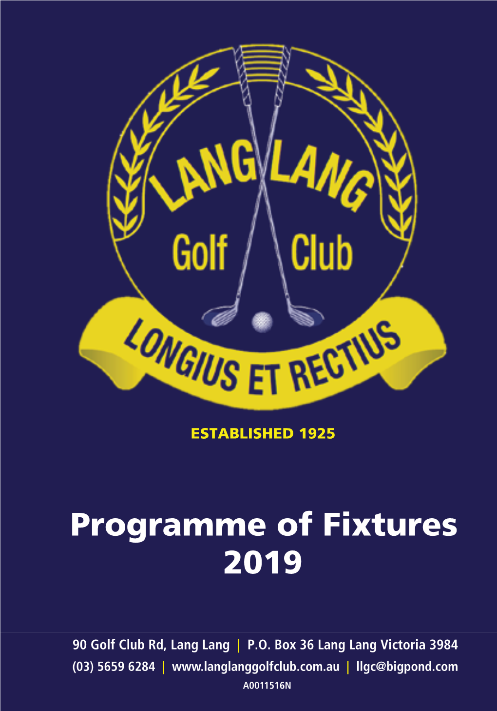 Programme of Fixtures 2019