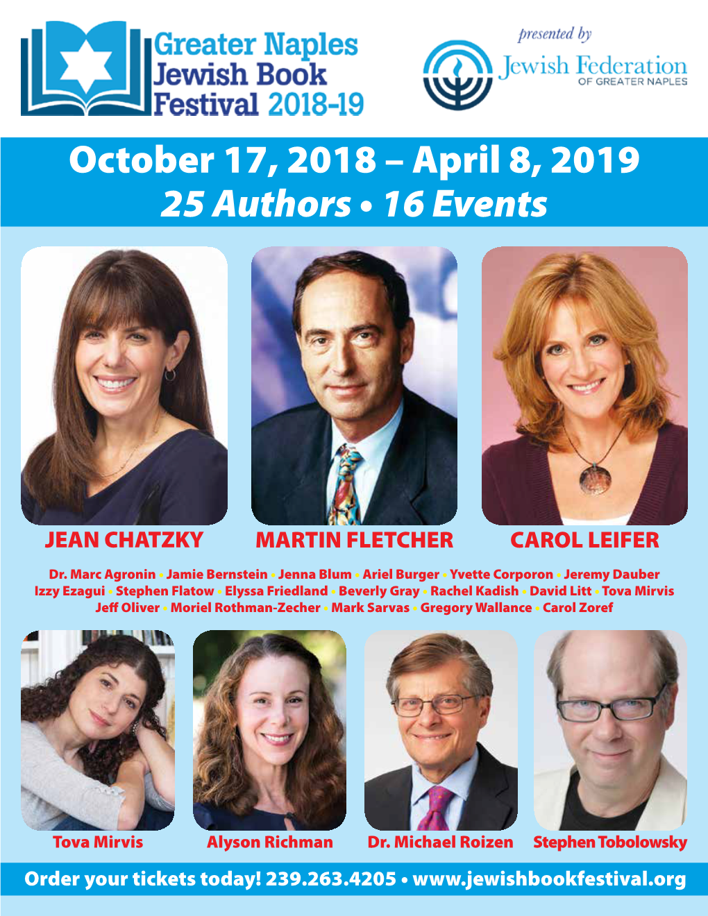 October 17, 2018 – April 8, 2019 25 Authors • 16 Events