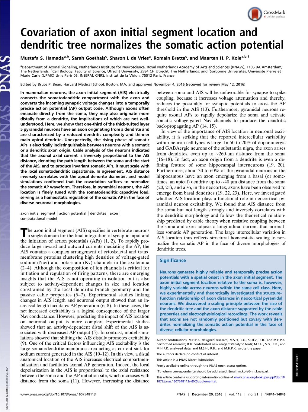 Covariation of Axon Initial Segment Location and Dendritic Tree Normalizes the Somatic Action Potential