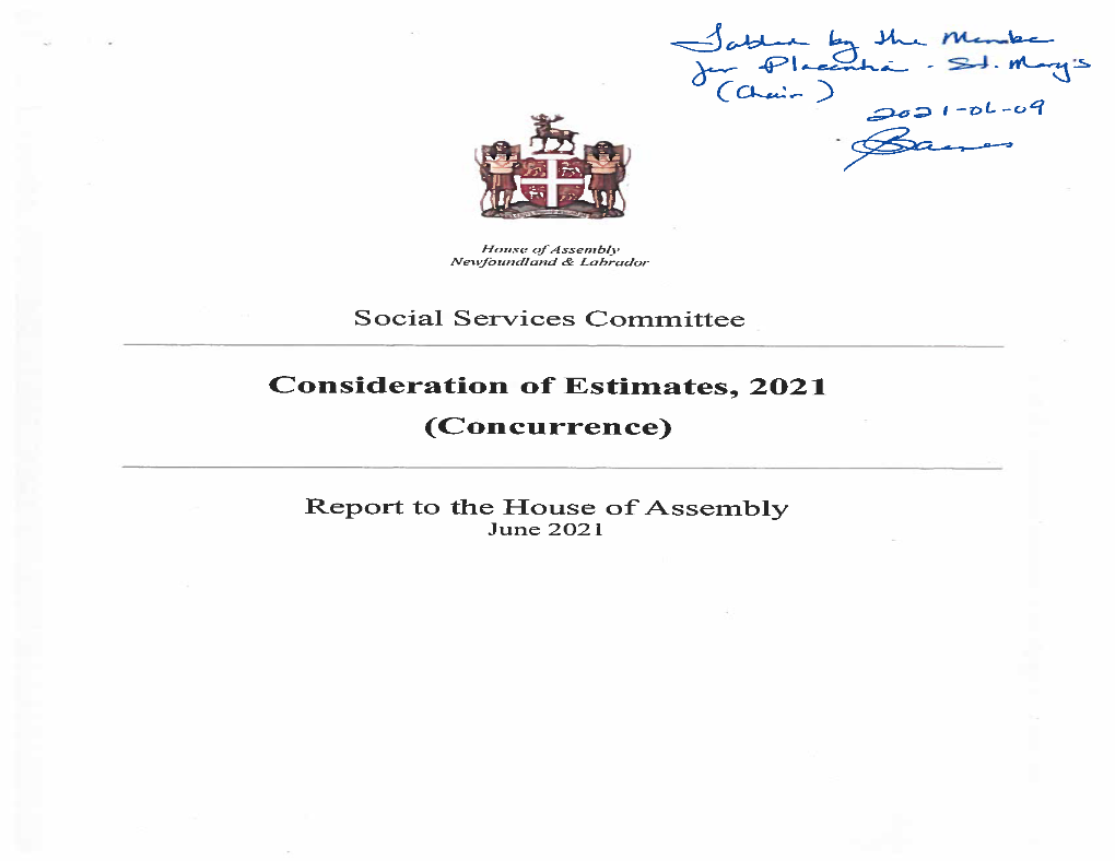 Report of the Social Services Committee