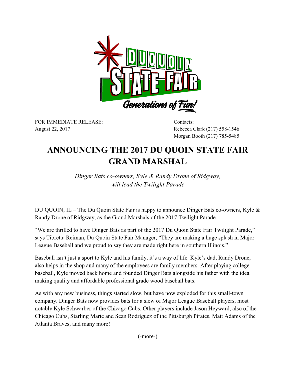 Du Quoin State Fair Grand Marshals