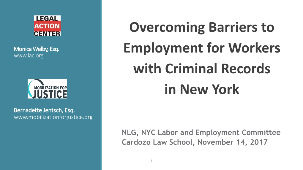 Overcoming Barriers to Employment Materials