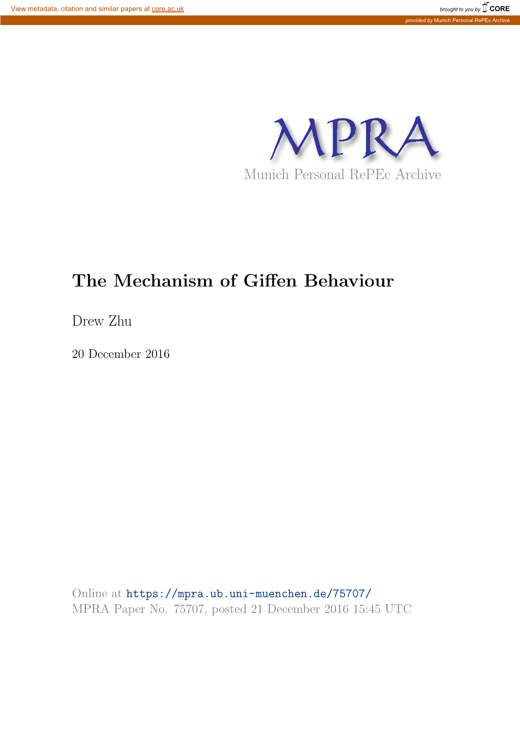 The Mechanism of Giffen Behaviour