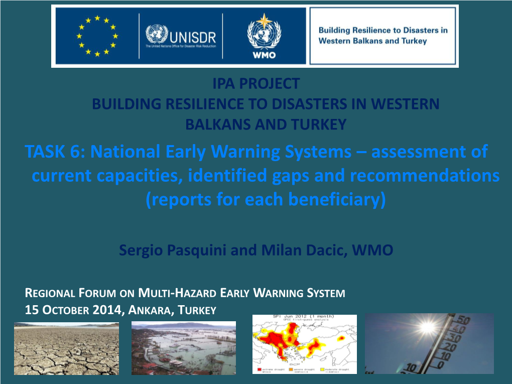 National Early Warning Systems – Assessment of Current Capacities, Identified Gaps and Recommendations (Reports for Each Beneficiary)