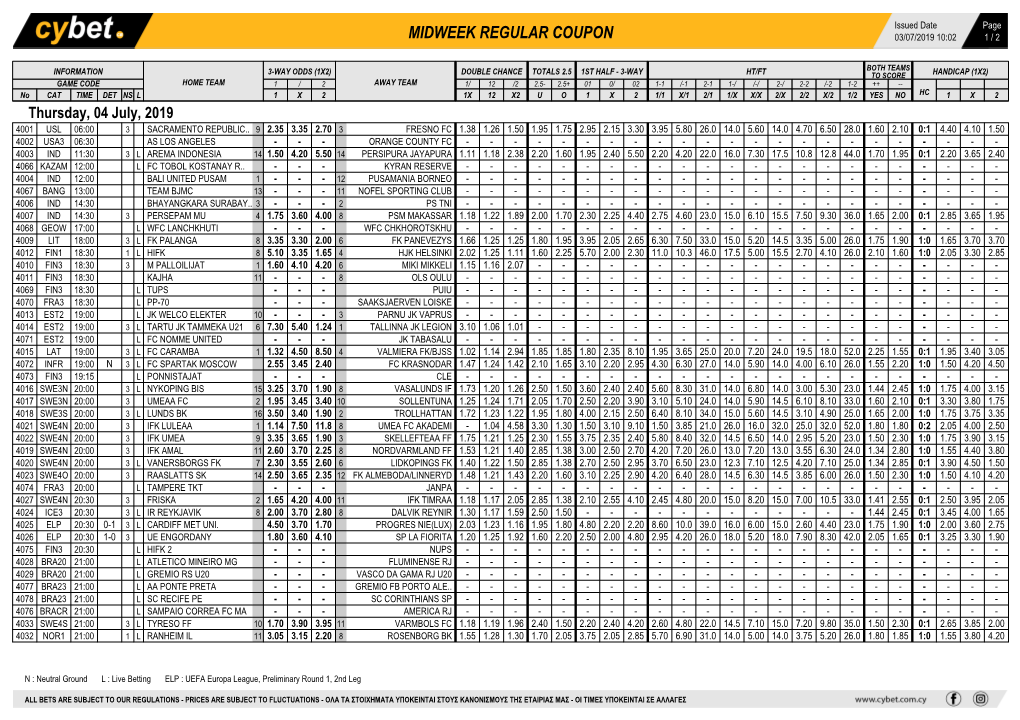 Midweek Regular Coupon 03/07/2019 10:02 1 / 2