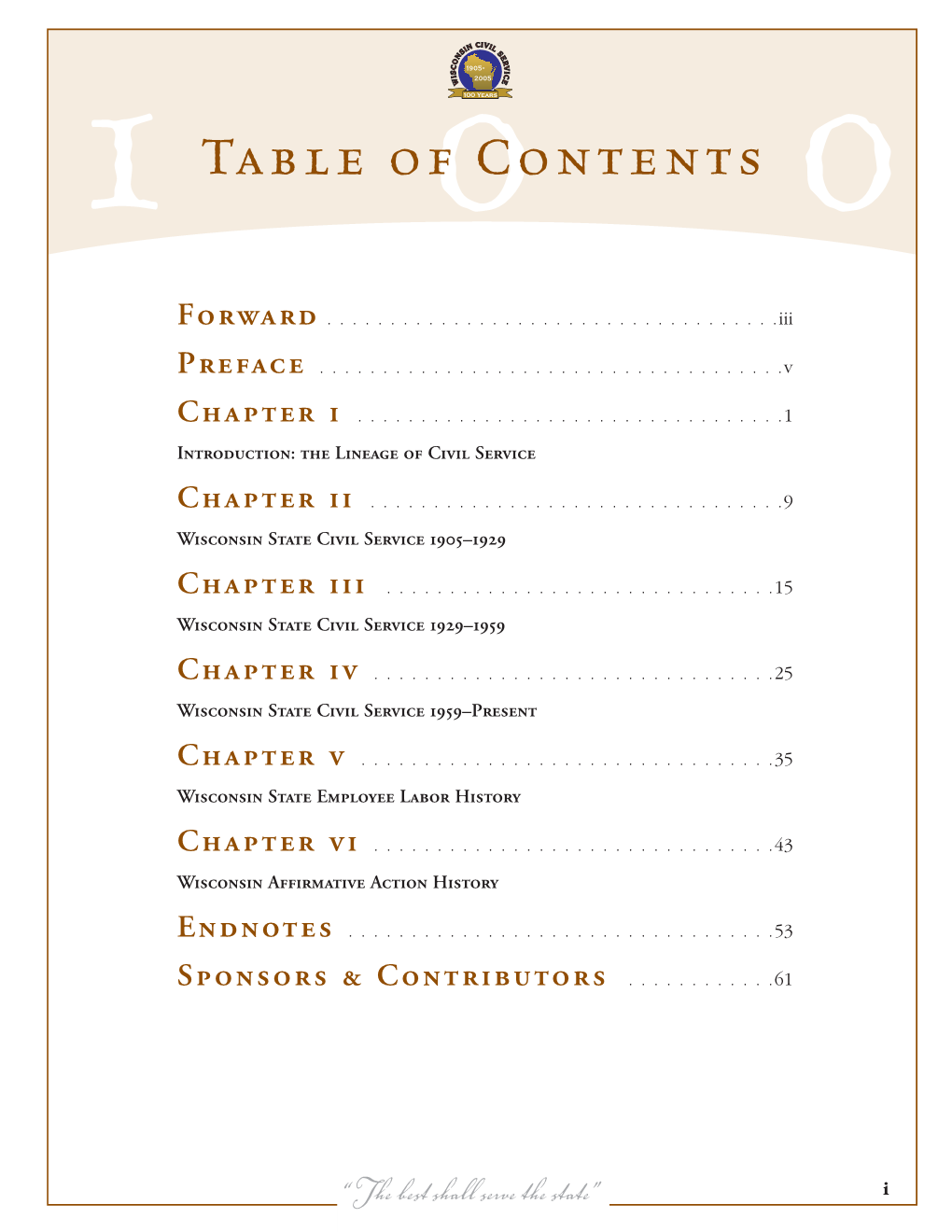 Table of Contents