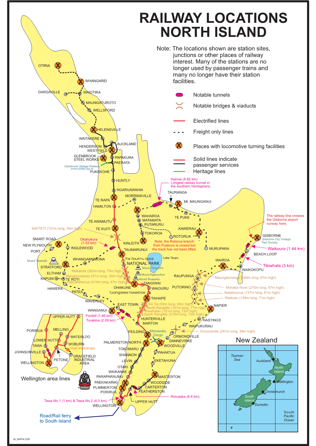 Railway Locations North Island