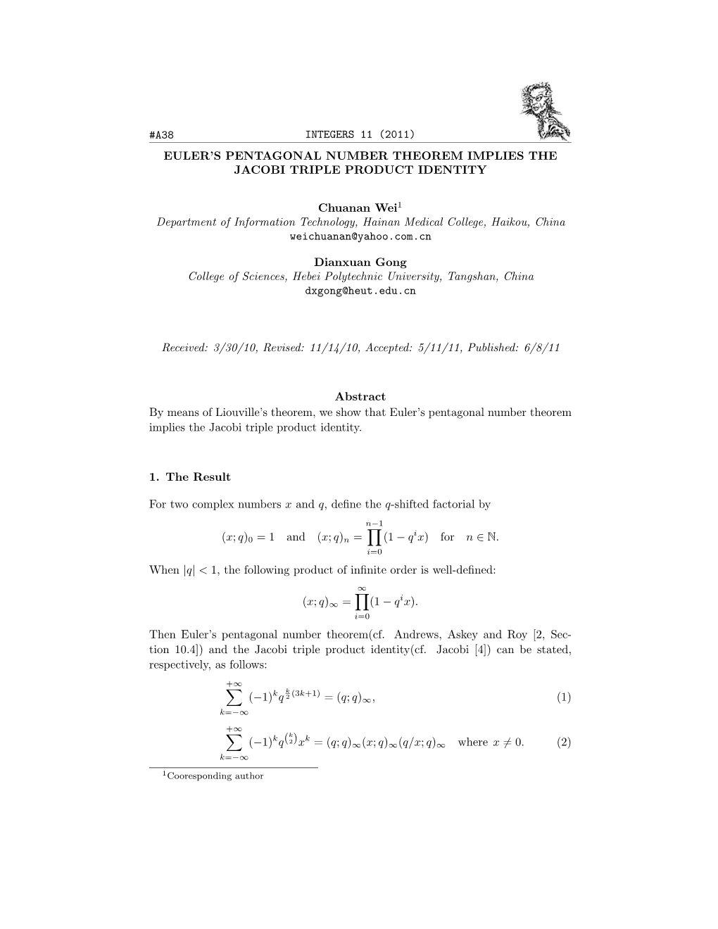 Chuanan Wei1 Department of Information Technology, Hainan Medical College, Haikou, China Weichuanan@Yahoo.Com.Cn