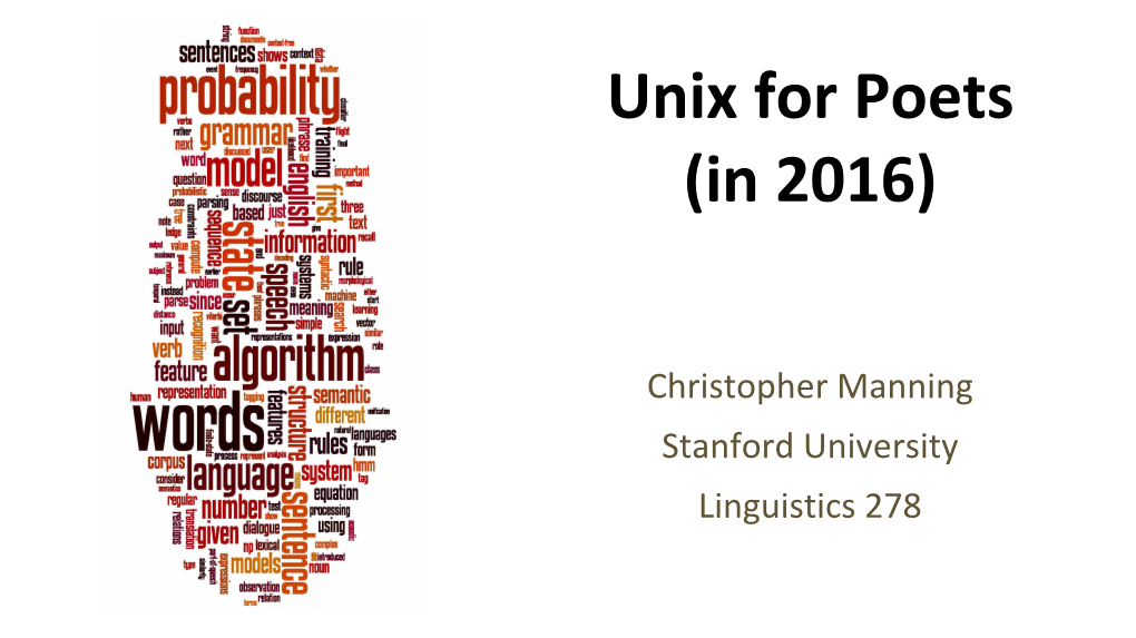 Unix for Poets (In 2016)