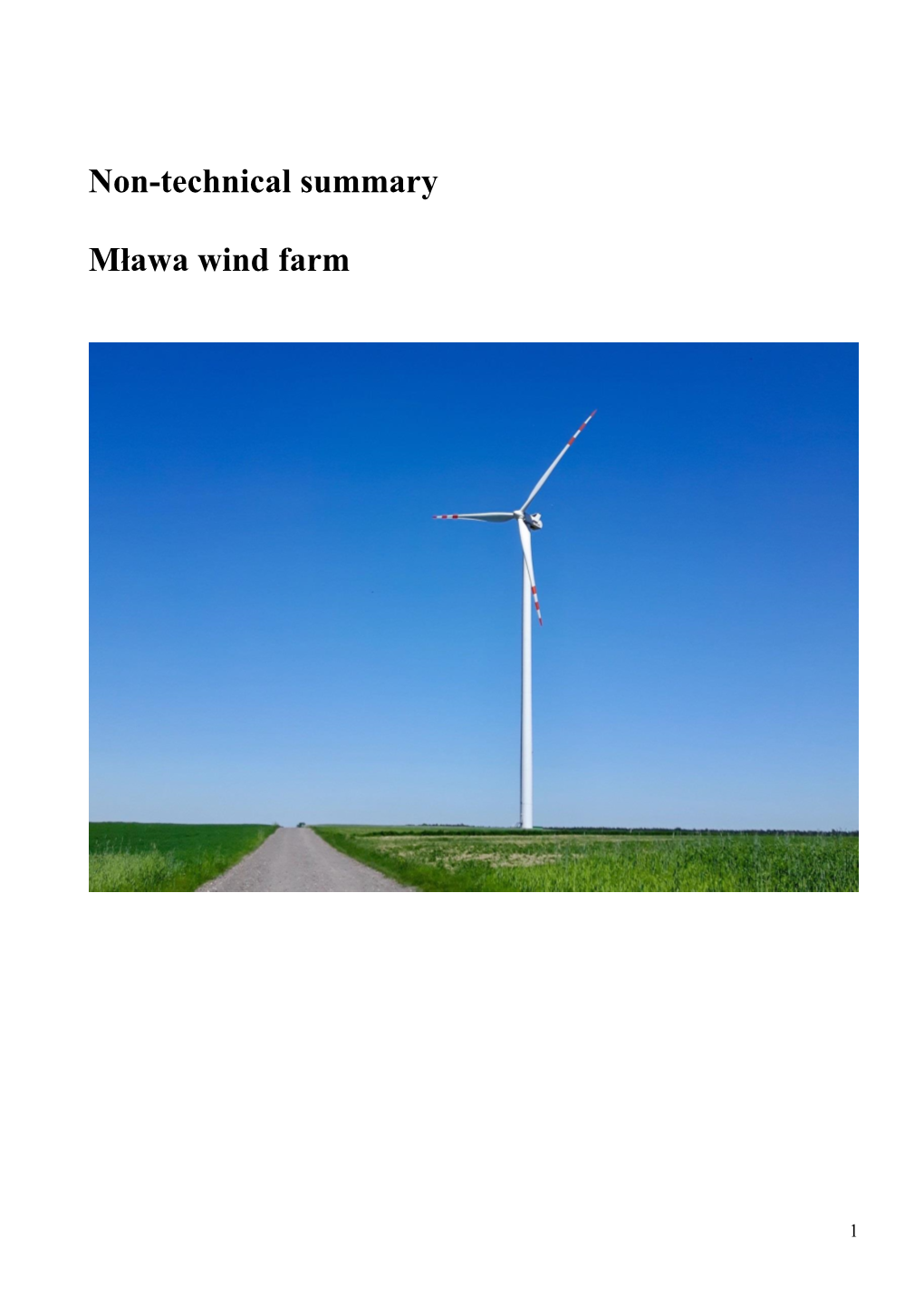 Non-Technical Summary Mława Wind Farm