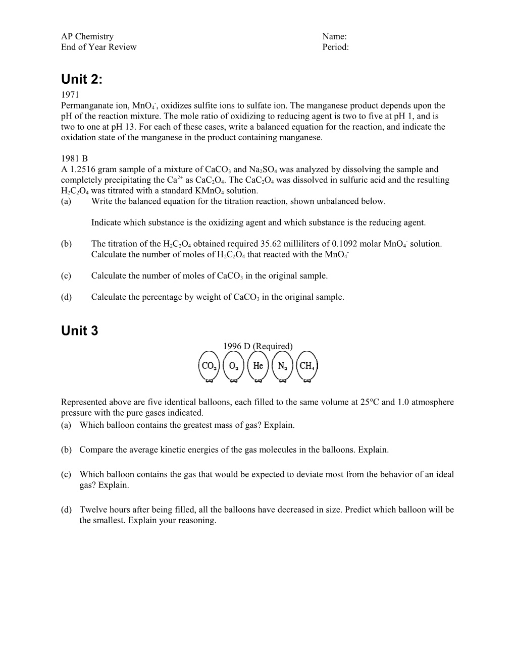 End of Year Review Period